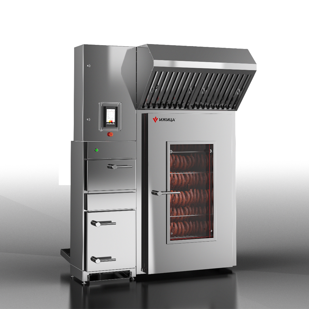 Автоматизированная универсальная термокамера ИЖИЦА Z115.2АС с щеповым дымогенератором DL400